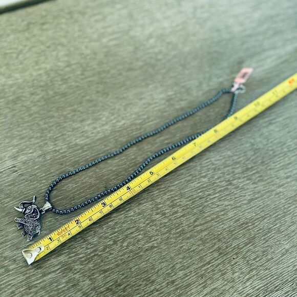 Silver Elephant Beaded Pendant Necklace - Picture 4 of 4